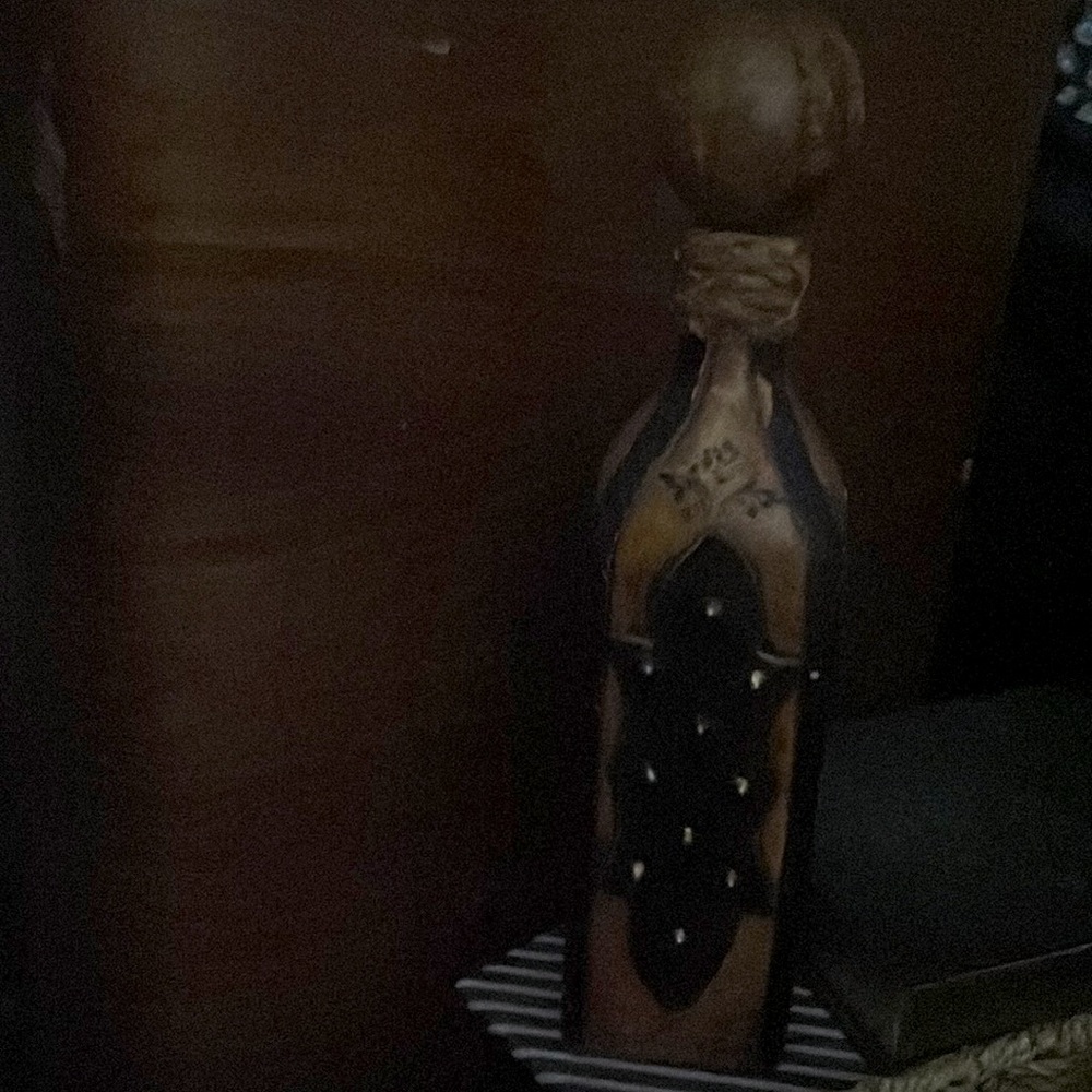 Antique wooden bottle